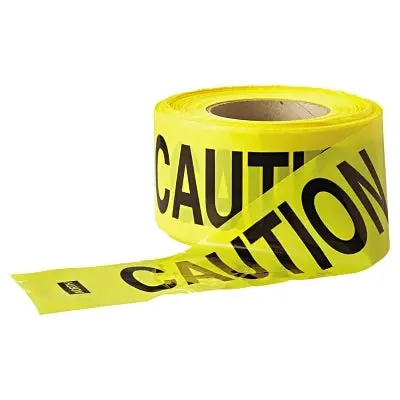 Economy Barrier Tape, 3 In X 1000 Ft, Yellow, Caution 1