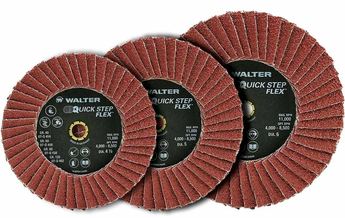 Walter 07Q454 4.5" 40 Grit Quick-Step Flex Flap Disc 1