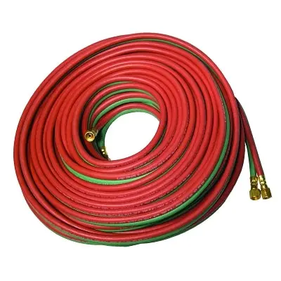Grade T Twin-Line Welding Hose, 3/16 In, 12.5 Ft, Bb Fittings, Fuel Gases And Oxygen 1