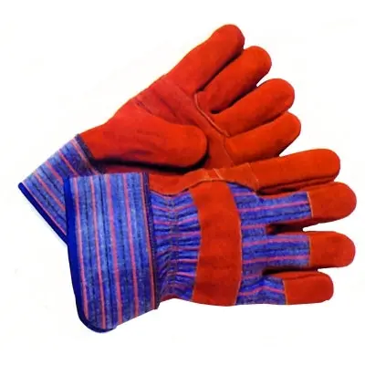 Work Gloves, Large, Cowhide, Blue 1