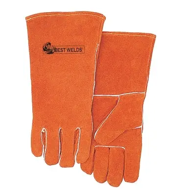Comfoflex® Premium Leather Welding Gloves, Split Cowhide, Large, Russet 1