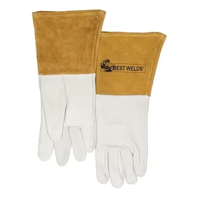 120-Tig Capeskin Welding Gloves, Large, White/Tan, 4 In Cuff, Unlined 1