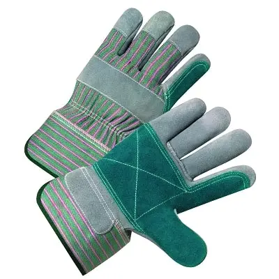 Leather Palm Gloves,Canvas Back; Premium Select Shoulder Leather; Split Cowhide, Large,Pearl Gray 1
