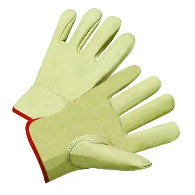 Standard Grain Cowhide Leather Driver Gloves, Large, Unlined, Tan 1