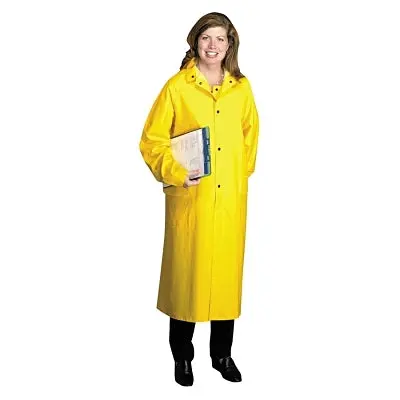 48 In Raincoat With Detachable Hood, 0.35 Mm, Pvc Over Polyester, Yellow, X-Large 1