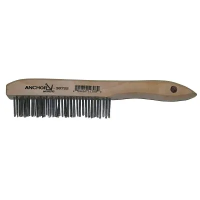 Hand Scratch Brush, 4 X 16 Rows, Stainless Steel Bristles, Shoe Wood Handle 1