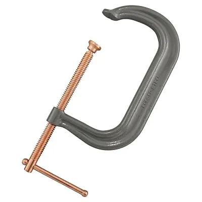 Drop Forged C-Clamp, Sliding Pin Handle, 6 In Throat Depth, 10 In L 1