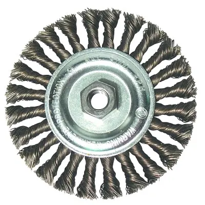 Standard Twist Knot Wheel, 6 In D X 6 In W, 0.023 In Carbon Steel Wire 1