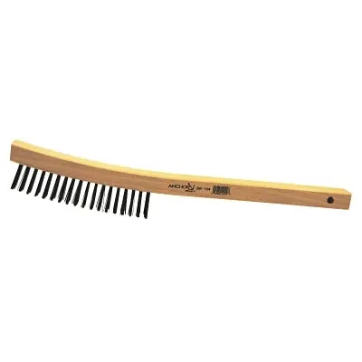 Hand Scratch Brush, 14 In L, 4 X 18 Rows,Steel Bristles, Curved Handle 1