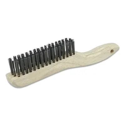 Hand Scratch Brush,10 In L, 4 X 16 Rows, Steel Bristles, Shoe Handle 1