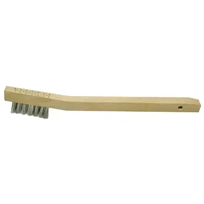 Chipping Hammer Brush, 3 X 7 Rows, Stainless Steel Wire, Bent Wood Handle 1