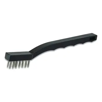 Inspection Brush, 7-1/2 In L, 3 X 7 Rows, Stainless Steel, Straight Plastic Handle 1