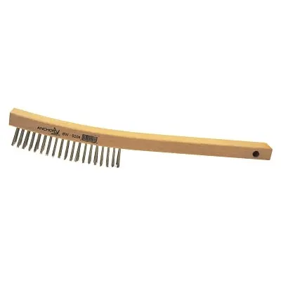 Hand Scratch Brush, 6 In, 4 X 18 Rows, Stainless Steel Bristles, Curved Handle 1