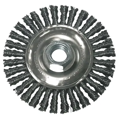 Stringer Bead Wheel Brushes, 7 In D X 3/6 In W, 0.02 In, Stainless Steel 1