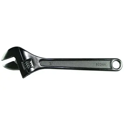 Adjustable Wrench, 12 In L, 1-1/2 In Opening, Chrome Plated 1