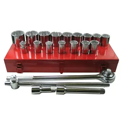 21-Pc Socket Set, 3/4 In, 12 Point, Sae 1