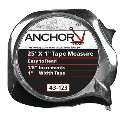 Easy To Read Tape Measure, 1 In X 25 Ft, Chrome 1
