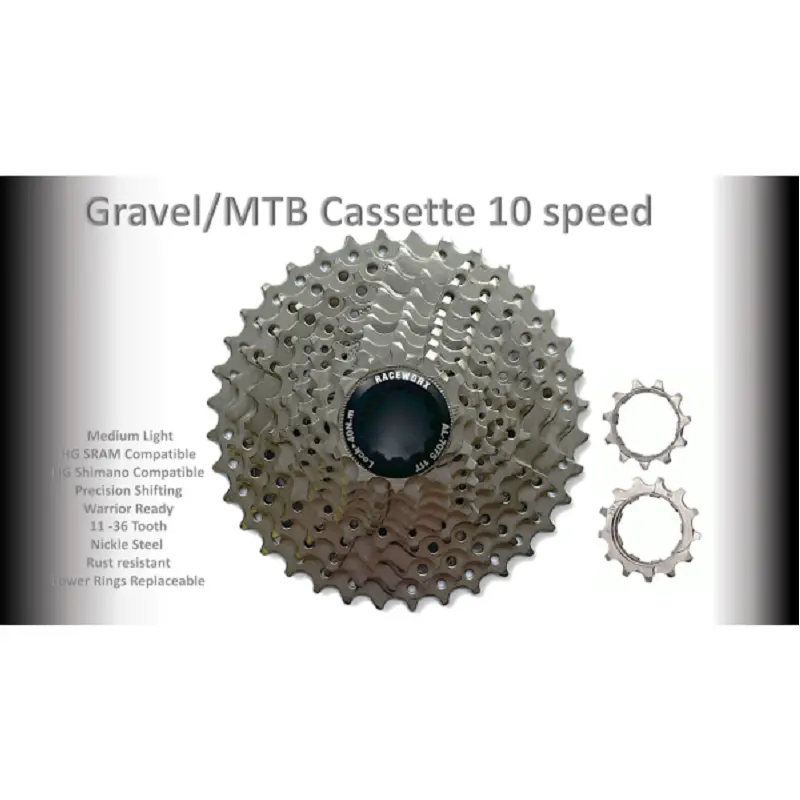 Raceworx 10-Speed Silver Mtb Cassette (11-36T) 1