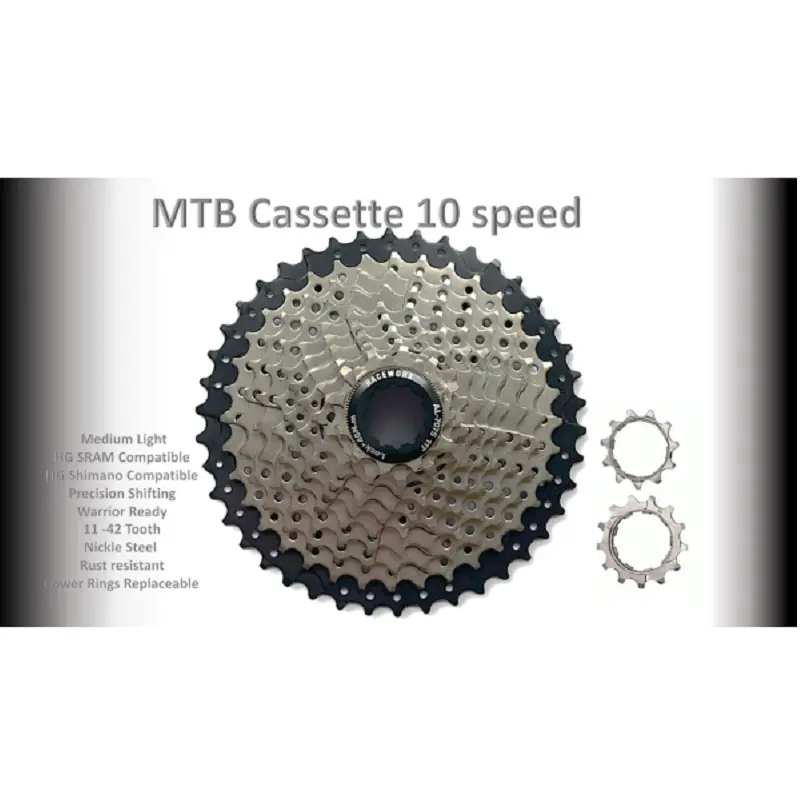 Raceworx 10-Speed Silver Mtb Cassette (11-42T) 1
