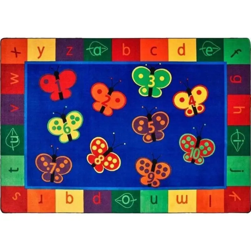 123 Abc Butterfly School Rug 1