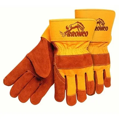 Premium Side Split Cow Gloves, Large, Select A Side Leather, Rust/Orange 1
