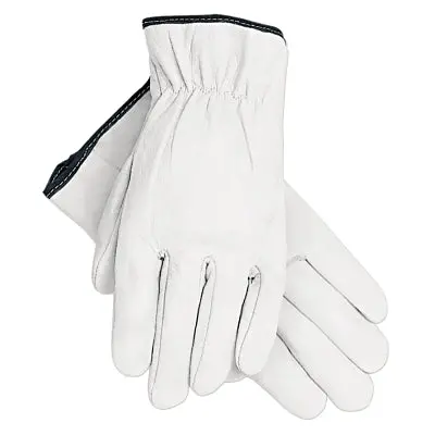 Premium Grade Grain Goatskin Drivers Gloves, 3601, Large, Unlined, White 1