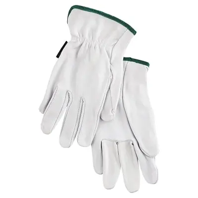 Premium Grade Grain Goatskin Drivers Gloves, 3601, Medium, Unlined, White 1