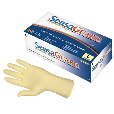 Disposable Latex Gloves, Powder Free, Rolled Cuff, 5 Mil, Nat. White, Large 1
