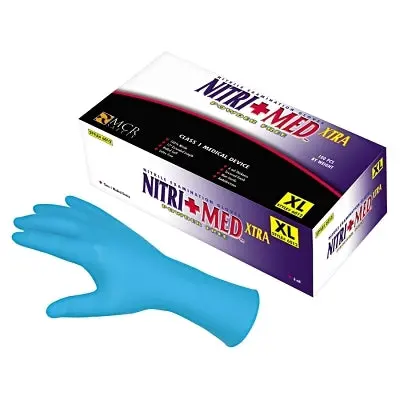 Nitrimed Disposable Gloves, Powder Free, Textured, 6 Mil, Large, Blue 1