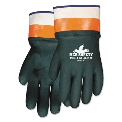 Oil Hauler Premium Double Dip Pvc Coated Gloves, Large, Dark Green 1
