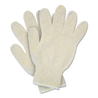 String Knit Gloves, Large, Hemmed, Heavy Weight, Natural 1