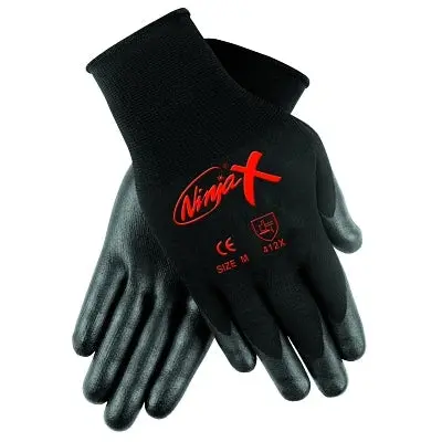 Ninja X Bi-Polymer Coated Palm Gloves, Large, Black 1