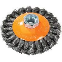 Walter 13H614 6" X .020" X 5/8"-11" Stainless Knot-Twisted Saucer Cup Brush 1