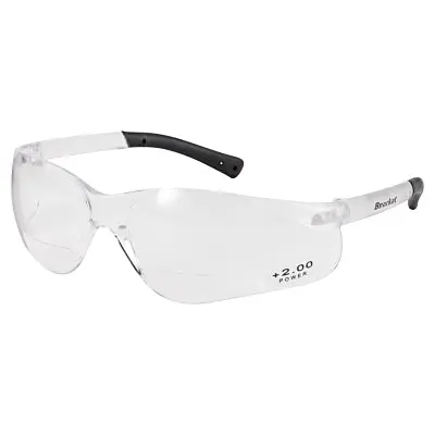 Bearkat Bk1 Series Bifocal Readers Safety Glasses, Clear Lens, 2.0 Dipter, Clear Frame 1