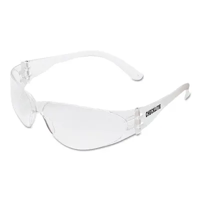 Checklite Cl1 Frameless Safety Glasses, Polycarbonate Clear Lens, Uv-Af, Clear Polycarbonate Temples 1