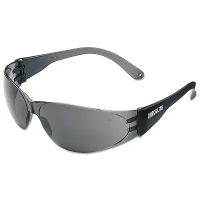 Checklite Cl1 Frameless Safety Glasses, Polycarbonate Gray Lens, Duramass, Smoke Polycarbonate Temples 1
