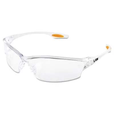 Law Lw2 Series Safety Glasses, Clear Lens, Anti-Fog, Tpr Nose Piece And Temple Inserts, Clear Frame 1