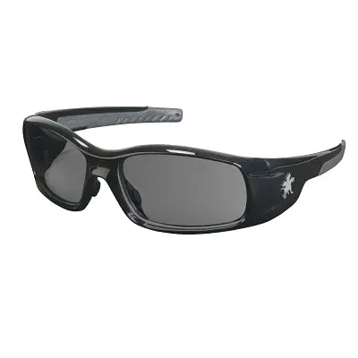 Swagger Sr1 Series Safety Glasses, Gray Lens, Polycarbonate, Black Frame, Polycarbonate 1