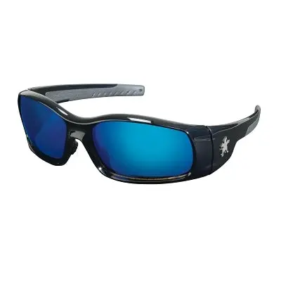 Swagger Sr1 Series Safety Glasses, Blue Diamond Mirror Lens, Duramass Hc, Black Frame 1