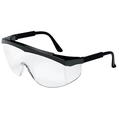 Ss1 Series Safety Glasses, Clear Lens, Polycarbonate, Scratch-Resistant, Black Frame 1