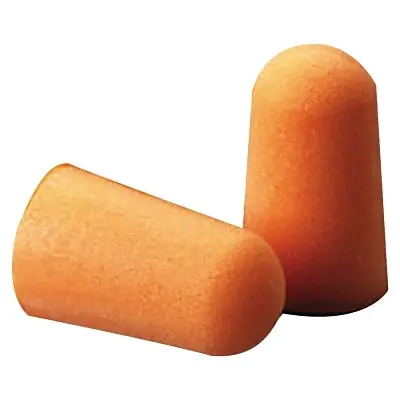 Foam Earplug, Foam, Bright Orange, Uncorded Tapered 1