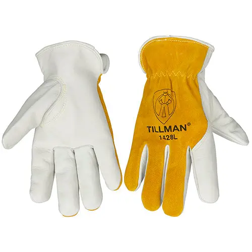 Tillman 1428 Top Grain/Split Cowhide Back With Seamless Forefinger Drivers Glove 1