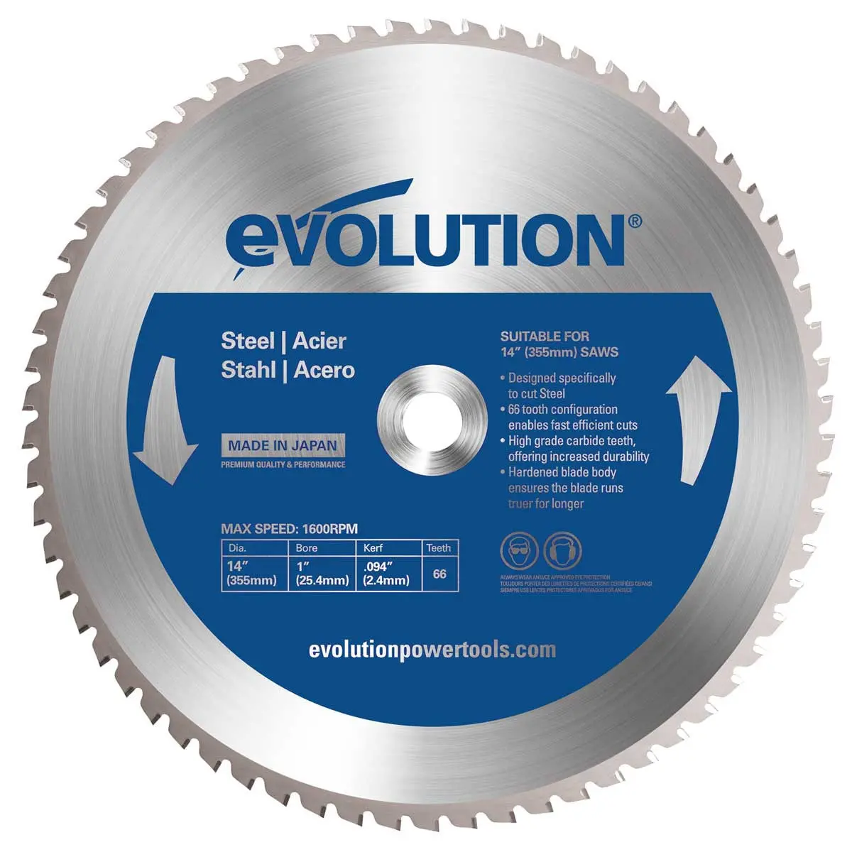 Evolution 14Bladest 14" Steel Saw Blade 1