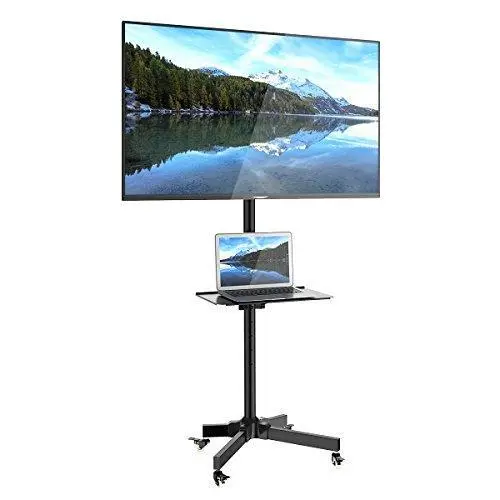 Mobile Tv Cart For Lcd Led Plasma Flat Screen Panel Trolley Floor Stand With Locking Wheels | Fits 23" To 55" (2 Year Warranty) (H10) 1