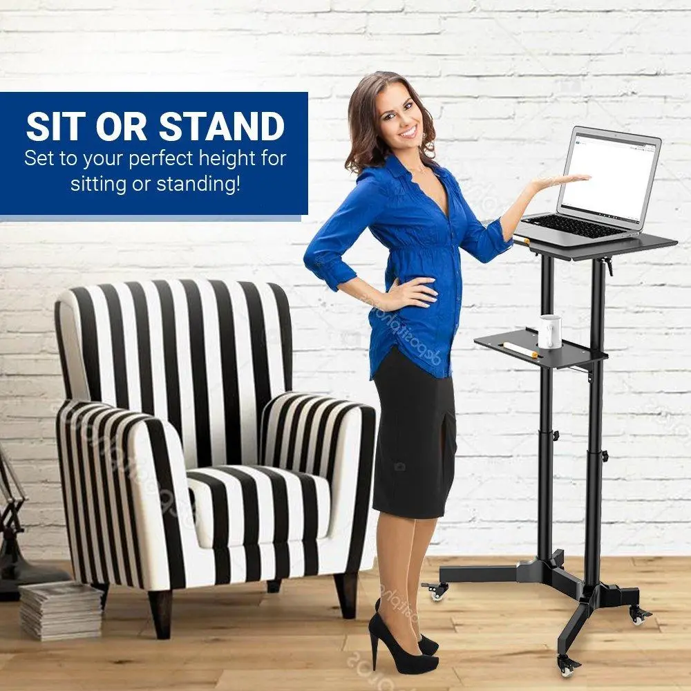 Mobile Laptop Desk Cart Height And Angle Adjustable Tilt Spliting  Laptop Stand Table 1