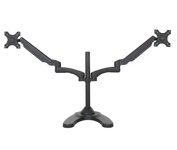 Dual Monitor Stand Monitor Mount, Fits 13 To 27 Inch Computer Screens Free Standing, Tilt/Swivel/Height Adjustable Arms, Vesa Compatible, Black (2Msfg) 1