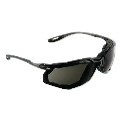 Virtua™ Ccs Protective Eyewear, Gray Polycarbonate Lens, Anti-Fog, Clear Plastic Frame, Light Blue Temple 1