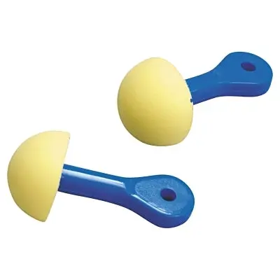 E-A-R™ Express™ Pod Plugs™ Earplug, Polyurethane, Yellow, Blue Grips, Uncorded 1