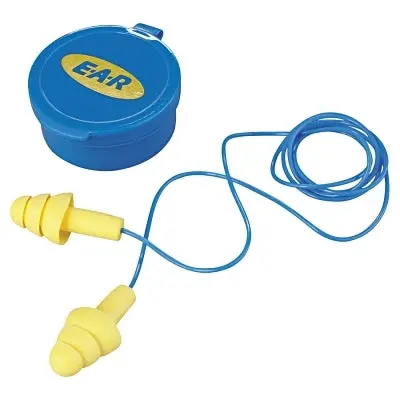 E-A-R™ Ultrafit™ Earplugs, Elastomeric Polymer, Yellow, Corded, Carrying Case 1