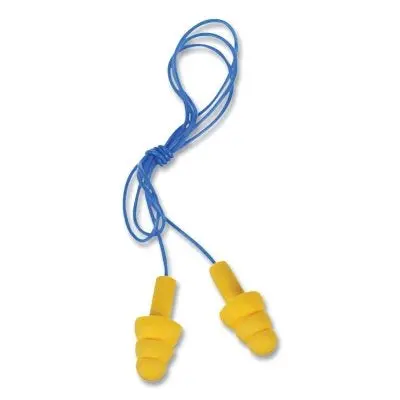 E-A-R™ Ultrafit™ Earplugs, Elastomeric Polymer, Yellow, Corded, Poly Bag 1